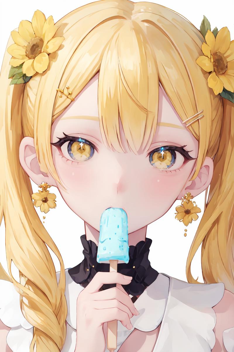 08764-2540526319-1girl,food,solo,hair ornament,blonde hair,flower,hair flower,ice cream,earrings,jewelry,holding,yellow eyes,hairclip,holding foo.png